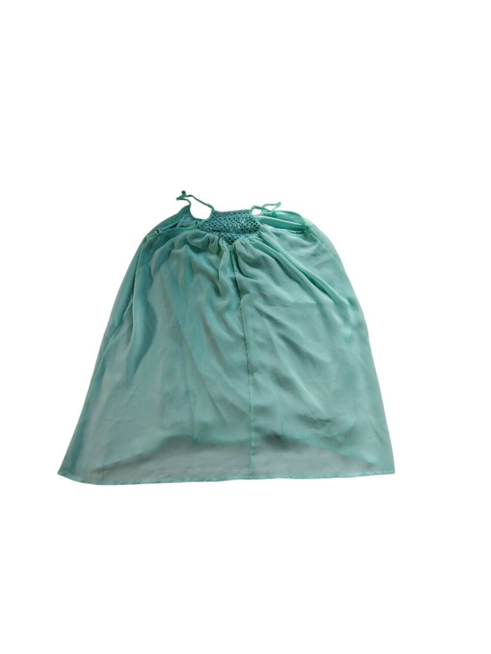 Light Blue Mesh-Back Cover-Up Dress With Adjustable Ties Lightweight Fabric XL